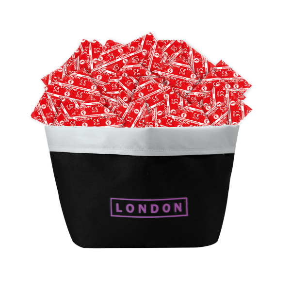LONDON Promotion Rot (Erdbeere) Kondome | 100 Stück + Beauty Bag